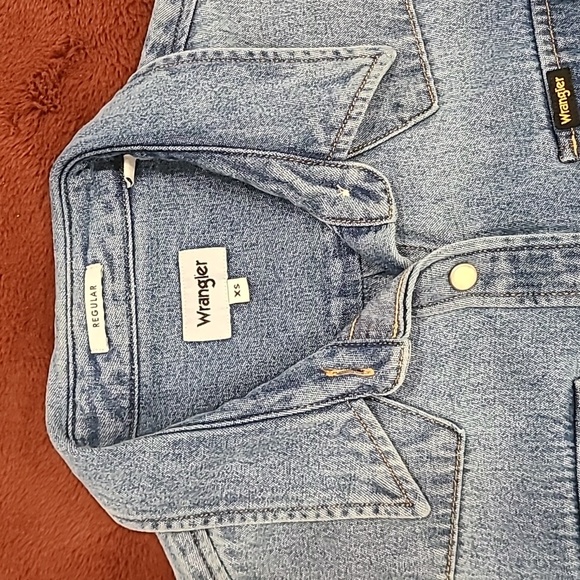 Wrangler Denim Blue Buttoned Long Sleeve Shirt Dress - Picture 3 of 9